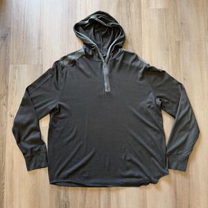 John Varvatos Quarter Zip Hoodie M XXL Dark Green Edgy Alt Skulls Luxury USA